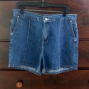 Faded Glory Vintage Blue Jean High Rise Shorts USA Y2K Womens Size 14 90s
